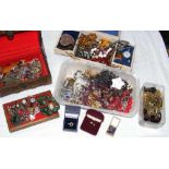 Large collection of costume jewellery, necklaces, bracelets, etc.