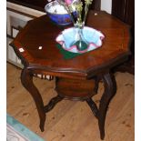 An inlaid Edwardian two tier occasional table