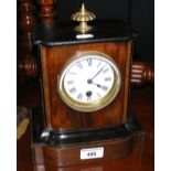 Antique wooden cased mantel clock - 24cm high
