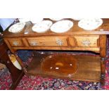 An Ipswich oak dresser base with three drawers to the front on turned supports - 120cm