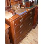 Antique chest of two short and three long graduated drawers