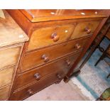 Victorian mahogany chest of two short and three long graduated drawers