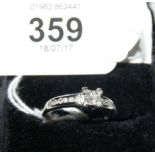 A 9ct gold Princess cut diamond ring