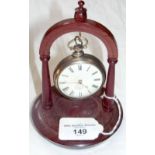 Gent's silver pair cased pocket watch - Thomas Evans, Newcastle, on stand