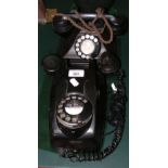 Vintage Bakelite telephone and one other