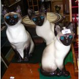 Three Kensington pottery cats - designed by Winstanley - the largest 36cm tall