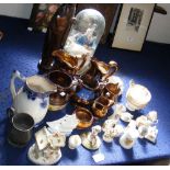 Various collectable ceramic ware, including lustreware jugs, crested china