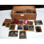 Selection of Victorian daguerreotypes, together with photographic glass plates