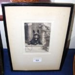 MORGAN DENNIS - monochrome etching - "When a Black Man's Blue" - signed and inscribed in pencil by