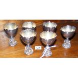 Set of six attractive Scandinavian? silver plated egg cups