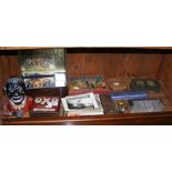 Various collectables, including ladies evening bags, photographs, etc.