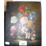 Unframed Victorian still life on copper panel - 26cm x 20cm