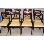 Set of eight Regency style dining chairs
