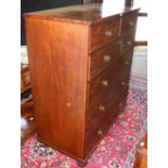 Mahogany chest of two short and four long graduated drawers