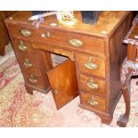 Small proportioned 19th century mahogany lady's writing desk with seven drawers to the front - 83cm