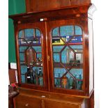 Georgian inlaid hanging display cabinet