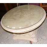 Circular stone garden table of classical form