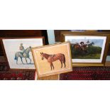 Three "Red Rum" coloured prints - each signed in pencil by DONALD McCAIN