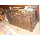 A period oak panelled coffer - 102cm