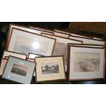 Isle of Wight engravings, together with a set of coloured prints