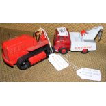 A Dinky Toys No.563 Blaw-Knox Heavy Tractor, together with a No.434 Bedford Crash Truck