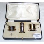 Boxed silver condiment set