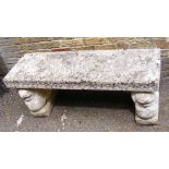 Heavy stone garden seat