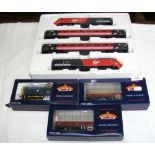 Three boxed Bachmann trains, including Diesel Shunter, together with Virgin Train Set