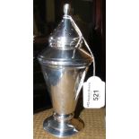 Conical shaped silver sifter with Sheffield hallmark - 17cm high