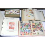 Royal Family Stamp Album, together with two others, plus box of loose Commonwealth stamps