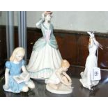 Royal Doulton figurine "Alice" - HN2158 and "Ballet Shoes" - HN3434, together with two others