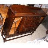 An oak desk/bookcase