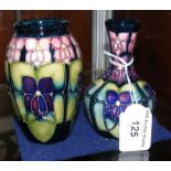 Small Moorcroft pottery vase and one other