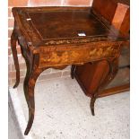 Inlaid French occasional table on cabriole supports