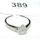 A diamond teardrop ring (approx. 0.25 carat total) in 9ct white gold setting