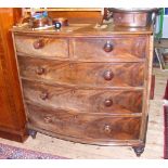 Victorian mahogany bow fronted chest of drawers