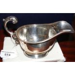 Silver sauce boat with London hallmark