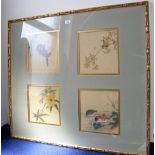 Montage of four oriental pictures - framed and glazed - 85cm x 100cm