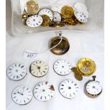 Collection of old pocket watch movements