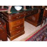A large Partner style mahogany desk - 178cm x 90cm