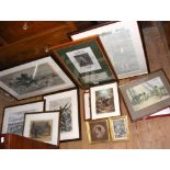 Various antique Military engravings, etc.