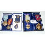 A 9ct gold Royal Order of Buffaloes Medal, etc.