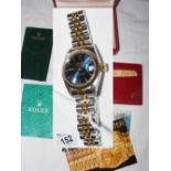 A lady's Rolex Oyster Perpetual Datejust wristwatch with original presentation case, box and