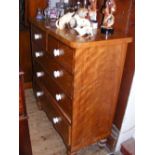 Victorian chest of two short and three long graduated drawers `