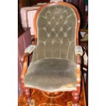 Victorian button back armchair