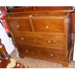 Antique mahogany chest of two short and two long drawers