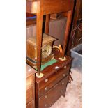 Mahogany commode, together with a small worktable with single drawer