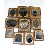 Selection of Victorian ambrotype - photographs on glass