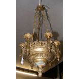 A decorative Gothic style six branch chandelier - 28cm diameter