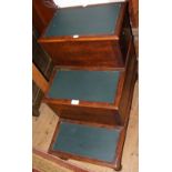 A set of 19th century library steps with hinged compartments on turned supports